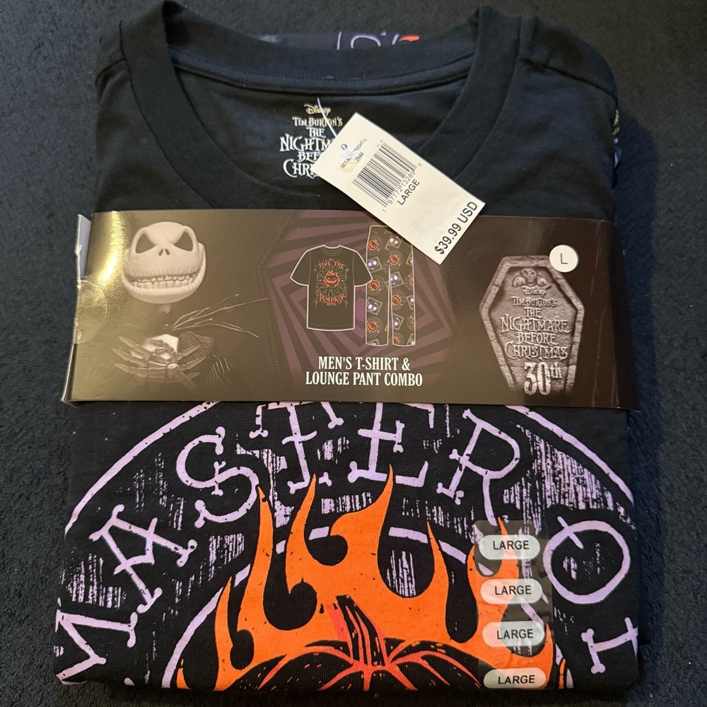 Nightmare Before Christmas men’s lounge Set sz L
